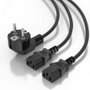 Aisens Cable de Alimentación CPU CEE7/7 a 2x C13 Hembra Negro 1.8m